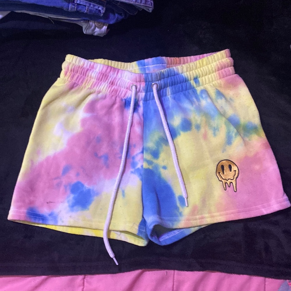 Drawstring waist, colorful track shorts